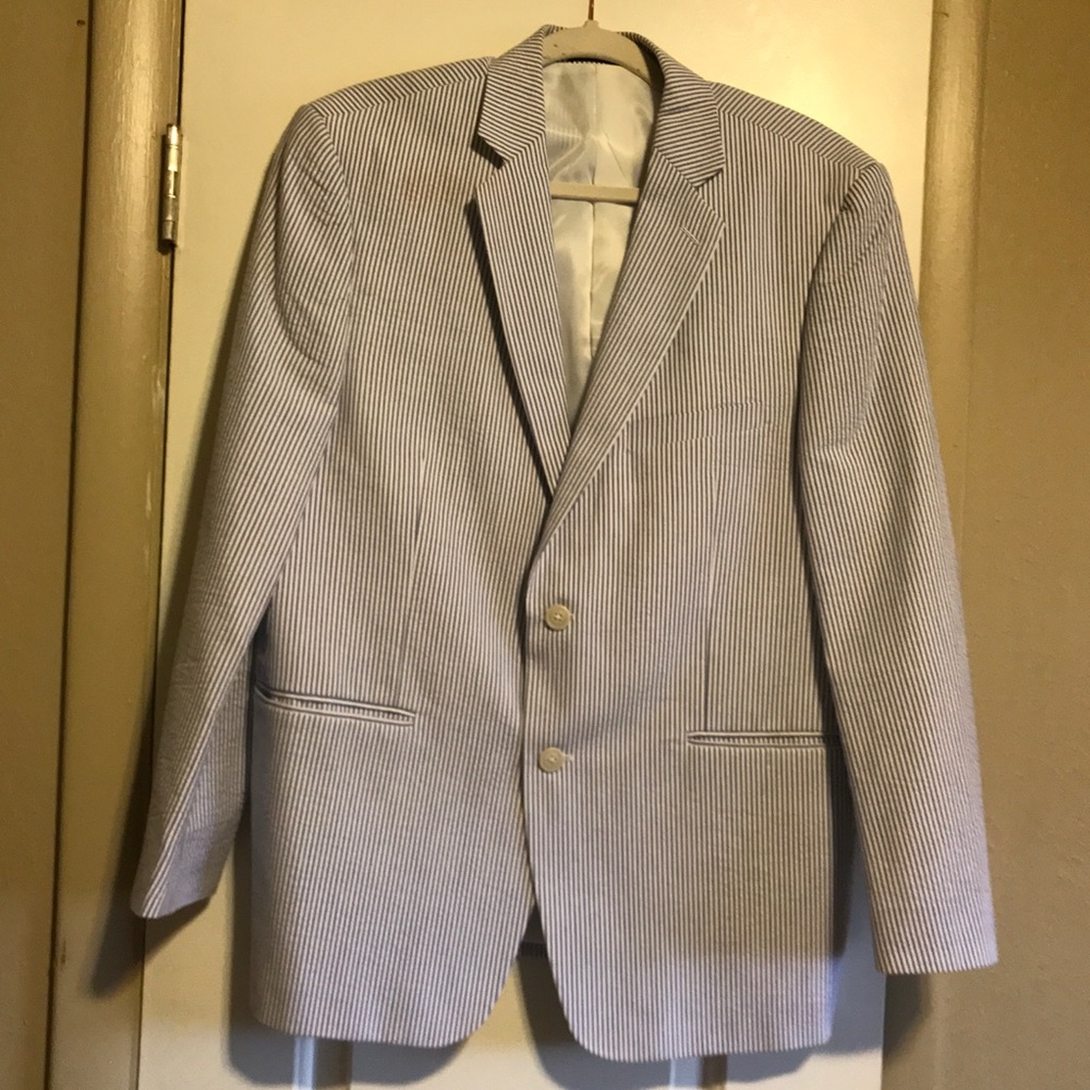 COPY - Saddlebred Blue & White Seersucker Blazer